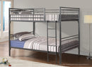 FULL/FULL SILVER METAL BUNKBED - S460