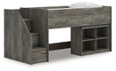 Frandern Loft Bed with Bookcase Storage
