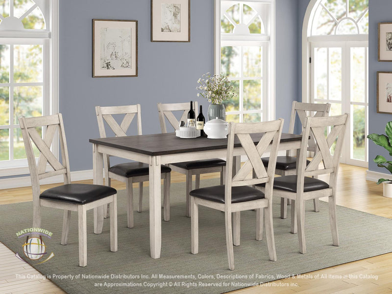 TABLE AND 6 X SIDE CHAIRS - D254-7