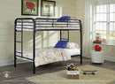 TWIN / TWIN BLACK TUBULAR METAL BUNKBED - S485