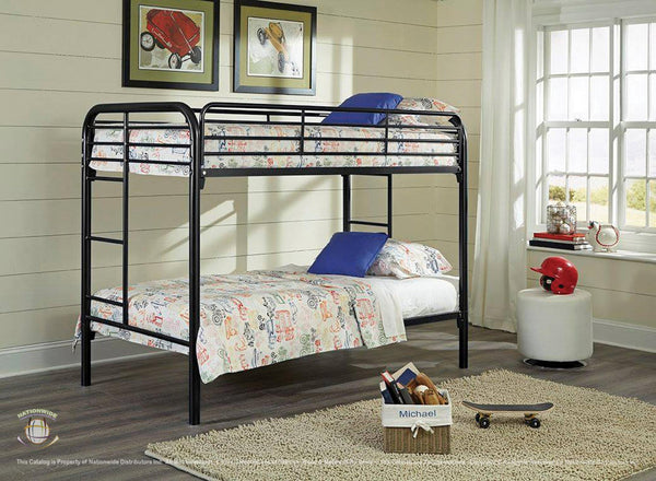 NATIONWIDE TWIN / TWIN BLACK TUBULAR METAL BUNKBED - S485 image