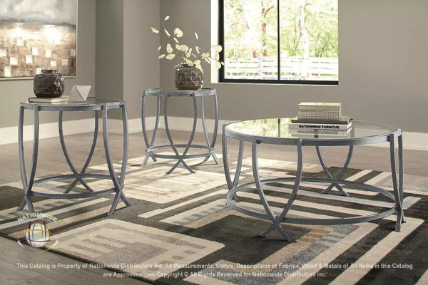 NATIONWIDE COCKTAIL AND 2 END TABLES T312-3 image