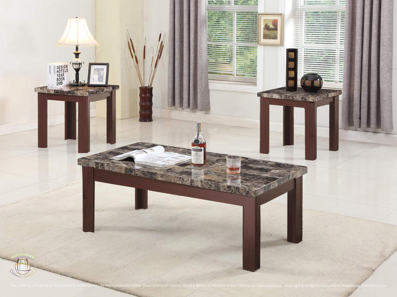 NATIONWIDE COCKTAIL AND 2 END TABLES T518-3 image